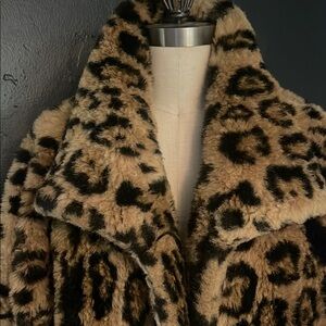 Vintage Brown and Black Teddy Jacket with Plush Texture
